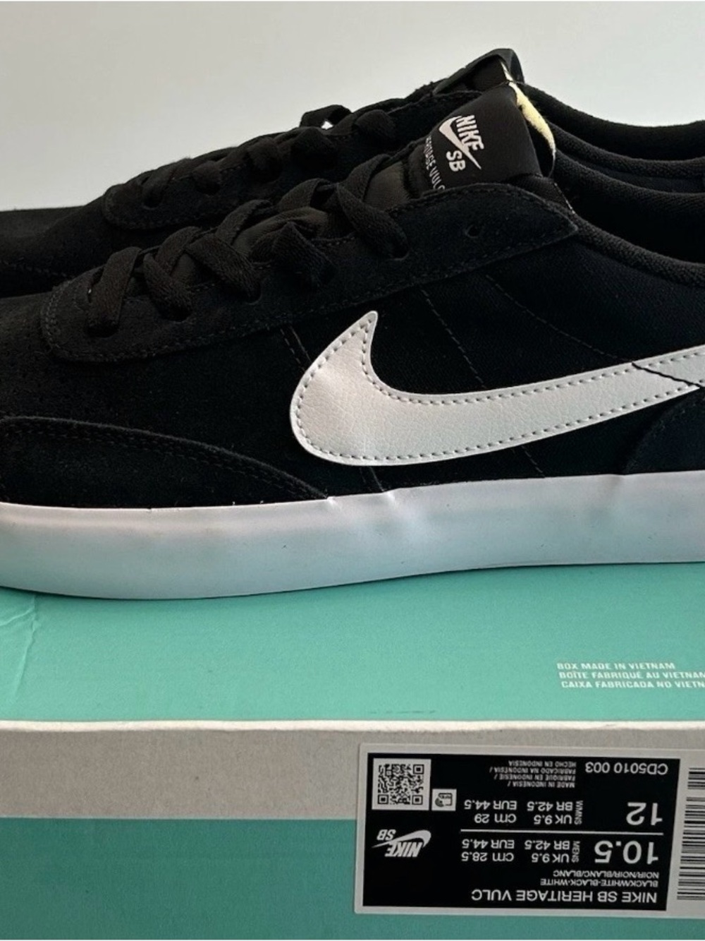 Nike Heritage Vulc SB Black/White Skate Shoe- Men’s 10.5 New In Box
